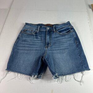 Judy Blue Jean Shorts Women 30* High Rise Blue Cut Off Stretch Denim Jorts Tag L